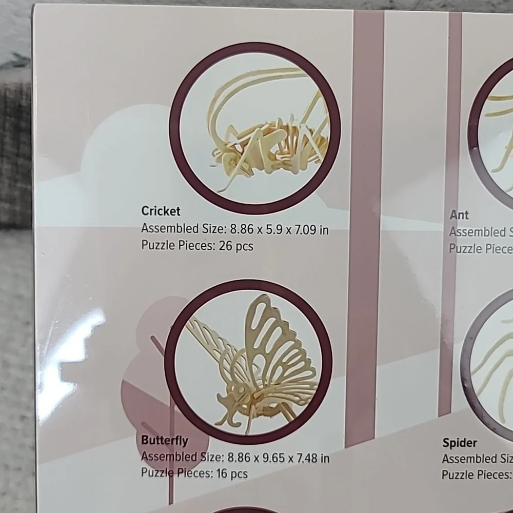 Hands Craft US, Inc. 3D Classic Wooden Puzzle Bundle Insects And Arachnids  NWT